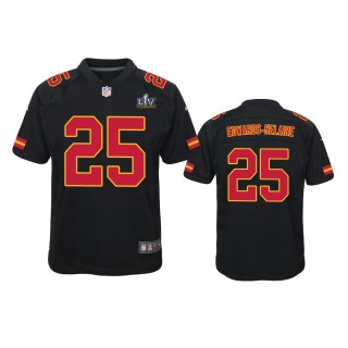Youth Chiefs Clyde Edwards-Helaire Black Super Bowl LV Game Fashion Jersey