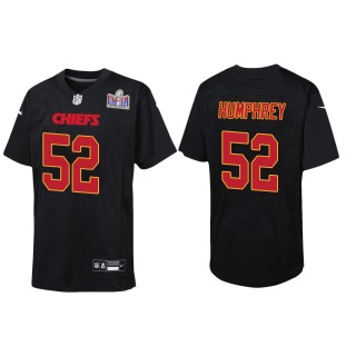 Youth Chiefs Creed Humphrey Black Super Bowl LVIII Carbon Fashion Game Jersey