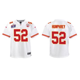 Youth Chiefs Creed Humphrey White Super Bowl LVIII Game Jersey