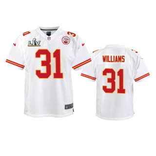 Youth Chiefs Damien Williams White Super Bowl LV Game Jersey
