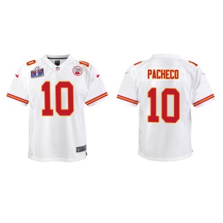 Youth Chiefs Isiah Pacheco White Super Bowl LVIII Game Jersey