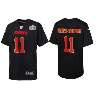 Youth Chiefs Marquez Valdes-Scantling Black Super Bowl LVIII Carbon Fashion Game Jersey