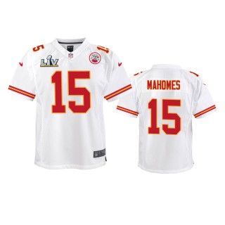 Youth Chiefs Patrick Mahomes White Super Bowl LV Game Jersey