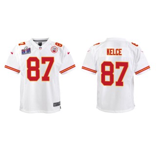 Youth Chiefs Travis Kelce White Super Bowl LVIII Game Jersey