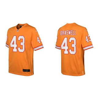 Youth Buccaneers Chris Braswell Orange Throwback Game Jersey