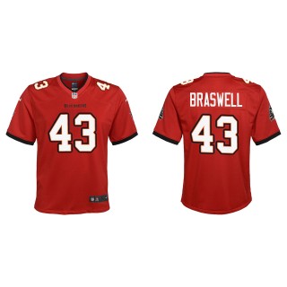 Youth Buccaneers Chris Braswell Red Game Jersey