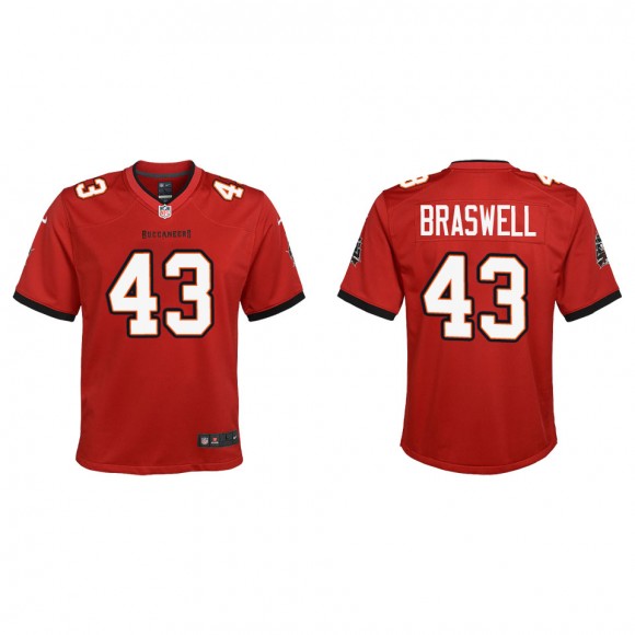 Youth Buccaneers Chris Braswell Red Game Jersey