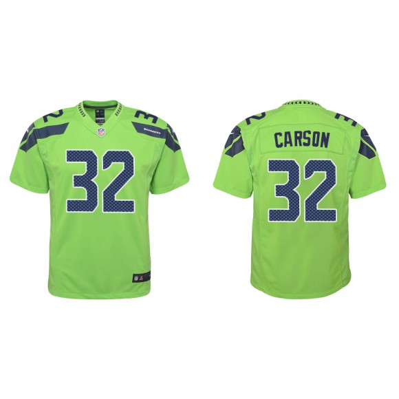 Youth Chris Carson Seattle Seahawks Green Alternate Game Jersey