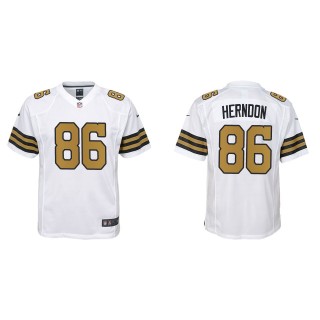 Youth New Orleans Saints Chris Herndon White Alternate Game Jersey