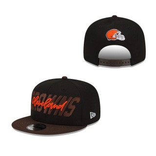 Youth Cleveland Browns Black Brown 2022 NFL Draft 9FIFTY Snapback Hat