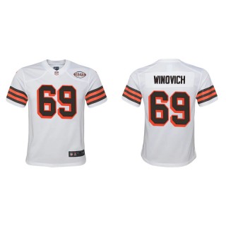 Youth Chase Winovich Browns White 1946 Collection Game Jersey