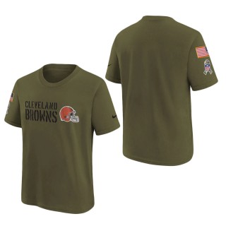 Youth Cleveland Browns Olive 2022 Salute To Service Legend T-Shirt