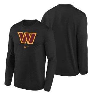 Youth Washington Commanders Black Team Logo Long Sleeve T-Shirt