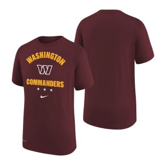 Youth Washington Commanders Burgundy Team Athletic Performance T-Shirt
