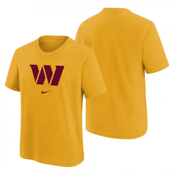 Youth Washington Commanders Gold Team Logo T-Shirt