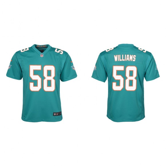 Youth Dolphins Connor Williams Aqua Game Jersey
