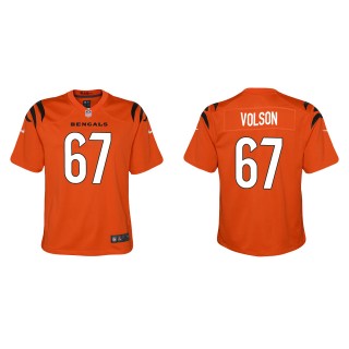 Youth Bengals Cordell Volson Orange 2022 NFL Draft Game Jersey