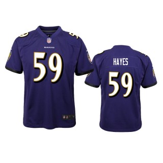 Youth Ravens Daelin Hayes Purple Game Jersey