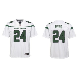 Youth New York Jets Darrelle Revis White Game Hall of Fame Jersey