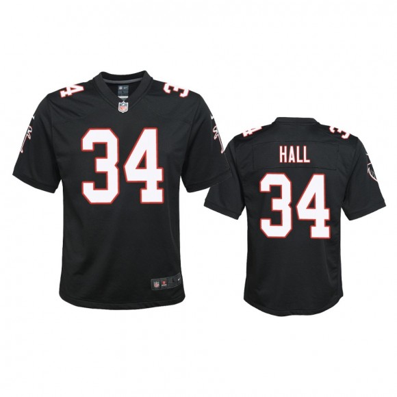 Youth Falcons Darren Hall Black Throwback Game Jersey