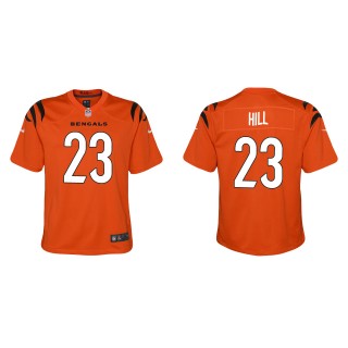 Youth Bengals Daxton Hill Orange 2022 NFL Draft Game Jersey