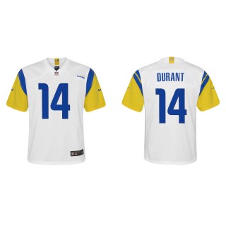 Youth Rams Decobie Durant White Alternate Game Jersey