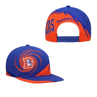 Youth Denver Broncos Mitchell & Ness Royal Orange Spiral Snapback Hat