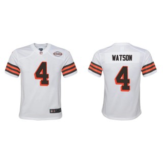Youth Browns Deshaun Watson White 1946 Collection Game Jersey