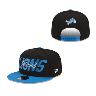 Youth Detroit Lions Black Blue 2022 NFL Draft 9FIFTY Snapback Hat