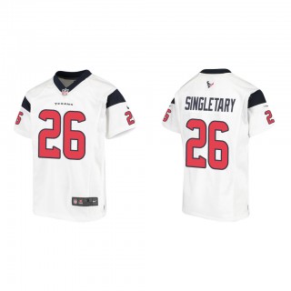 Youth Devin Singletary White Game Jersey