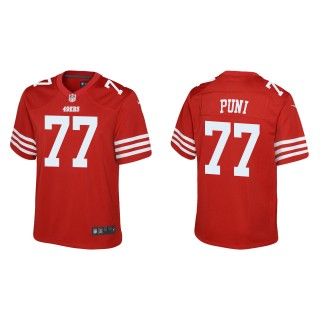 Youth 49ers Dominick Puni Scarlet Game Jersey