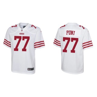 Youth 49ers Dominick Puni White Game Jersey