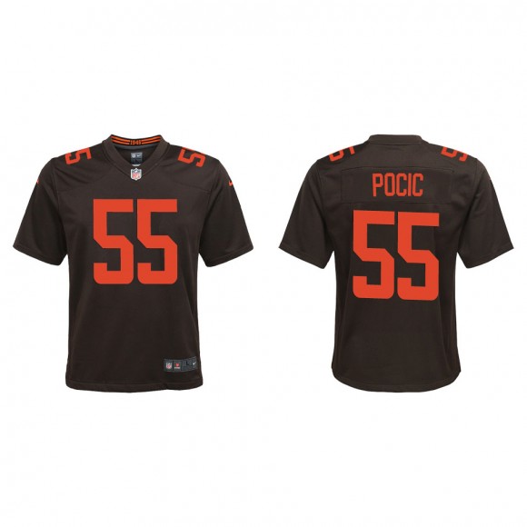 Youth Cleveland Browns Ethan Pocic Brown Alternate Game Jersey
