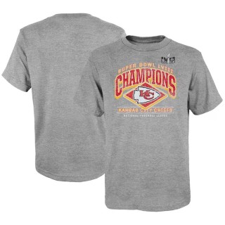 Youth Chiefs Gray Super Bowl LVIII Champions Historic Win T-Shirt