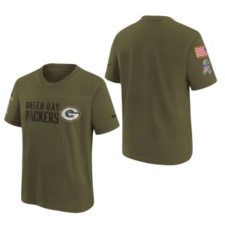 Youth Green Bay Packers Olive 2022 Salute To Service Legend T-Shirt