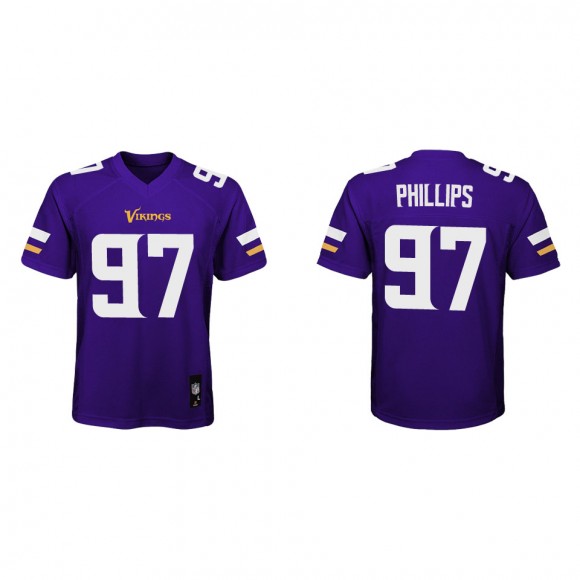 Youth Minnesota Vikings Harrison Phillips Purple Game Jersey