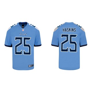 Youth Tennessee Titans Hassan Haskins Light Blue Game Jersey