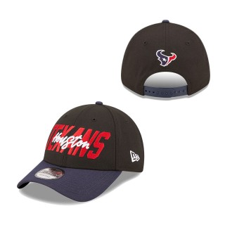 Youth Houston Texans Black Navy 2022 NFL Draft 9FORTY Snapback Adjustable Hat