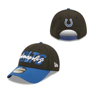 Youth Indianapolis Colts Black Royal 2022 NFL Draft 9FORTY Snapback Adjustable Hat