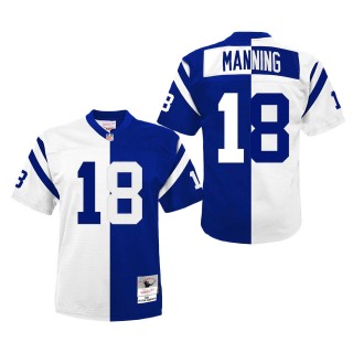 Youth Indianapolis Colts Peyton Manning Mitchell & Ness White Royal Split Legacy Jersey