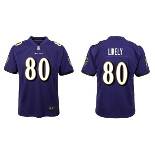 Youth Ravens Isaiah Likely Purple Game Jersey