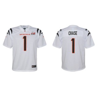 Youth Super Bowl LVI Ja'Marr Chase Bengals White Game Jersey