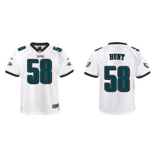 Youth Eagles Jalyx Hunt White Game Jersey