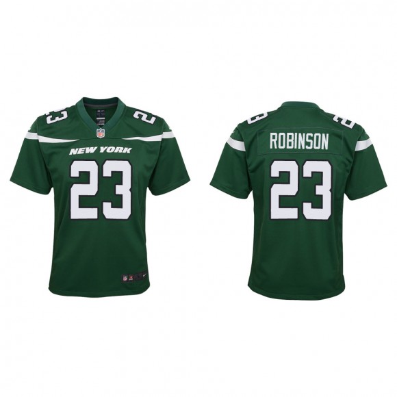 Youth New York Jets James Robinson Green Game Jersey