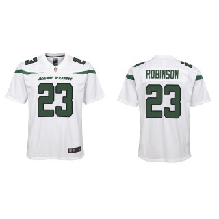 Youth New York Jets James Robinson White Game Jersey
