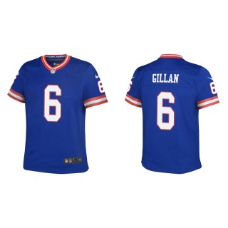 Youth New York Giants Jamie Gillan Royal Classic Game Jersey