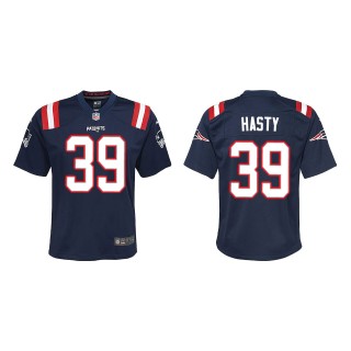 Youth Patriots JaMycal Hasty Navy Game Jersey
