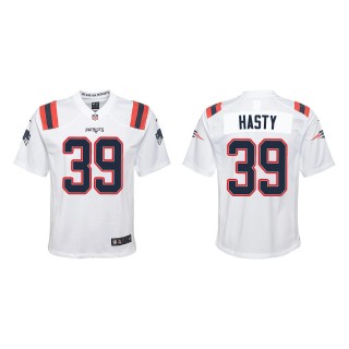 Youth Patriots JaMycal Hasty White Game Jersey