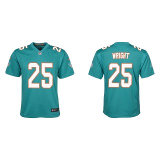 Youth Dolphins Jaylen Wright Aqua Game Jersey