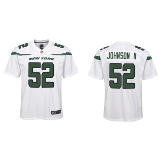 Youth New York Jets Jermaine Johnson II White Game Jersey